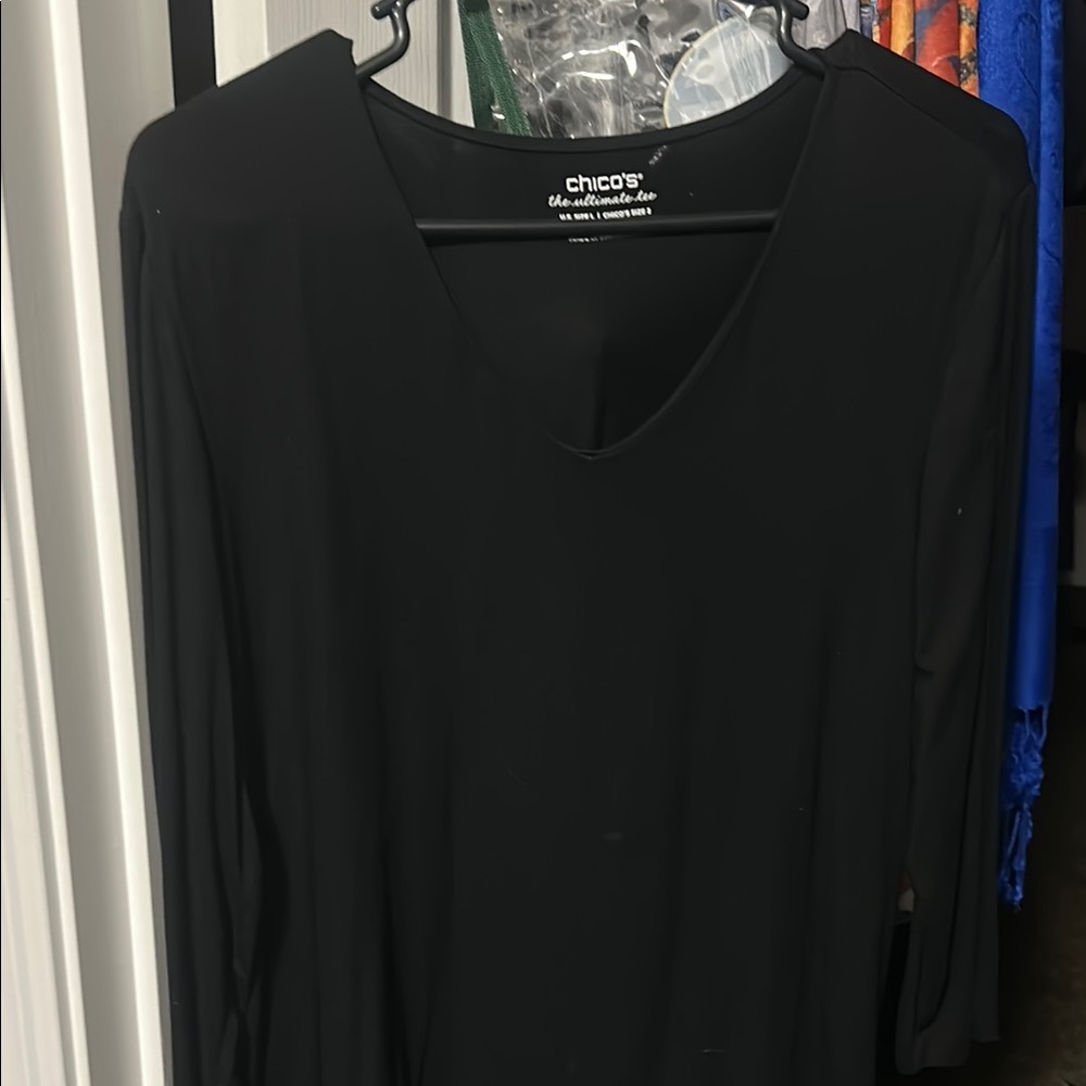 Chico's Black V-Neck Top